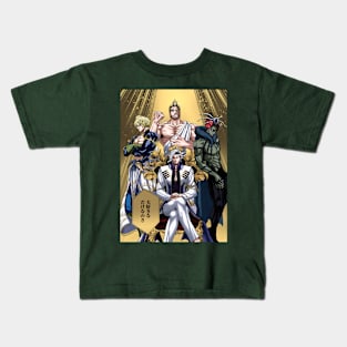 Hades, record of ragnarok, buddha, usachan, shiva, adam, shuumatsu no valkyrie, record of ragnarok season 2, ragnarok, valkyrie, beelzebub, poseidon, otaku, jack the ripper,qin shi huang, zerofuku Kids T-Shirt